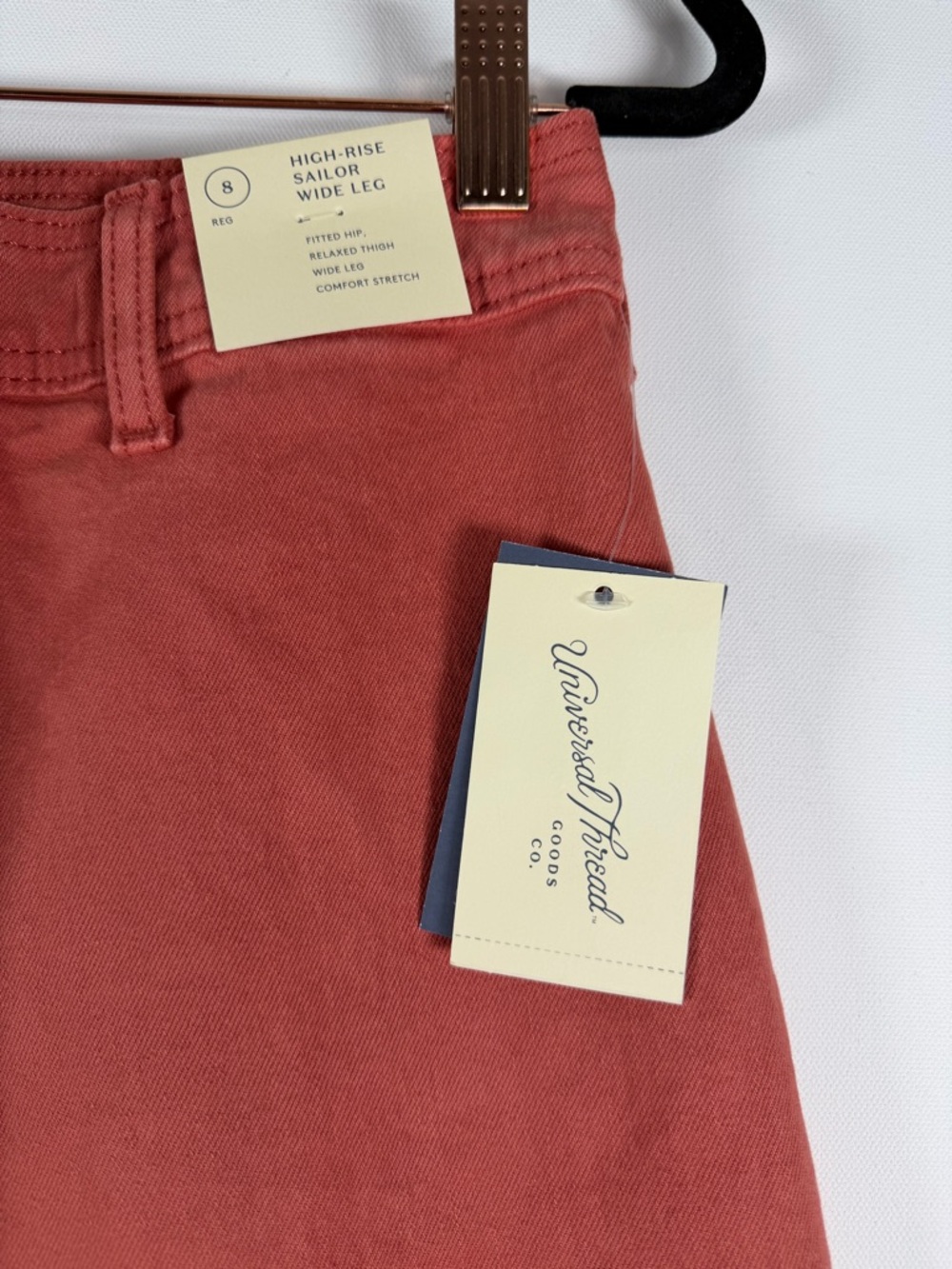 Universal Thread™ Women's High-Rise Sailor Wide Leg Ankle Jeans - Light Red 8 - Picture 3 of 11